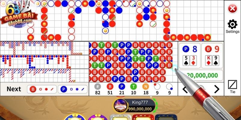 Thống kê tần suất trong 20–30 ván chơi