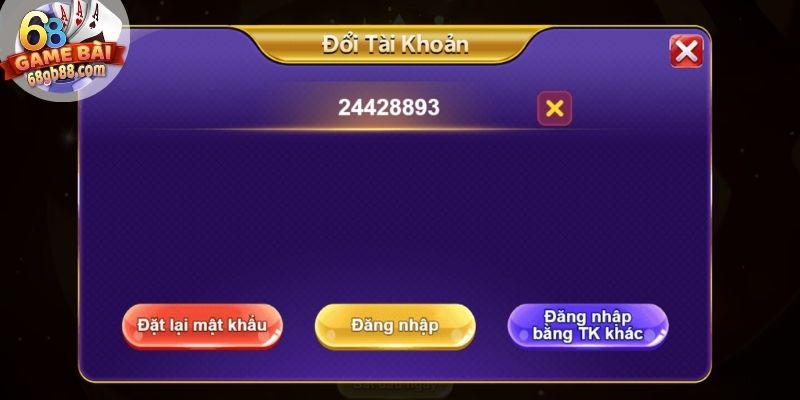 Đăng nhập 68GB trên website