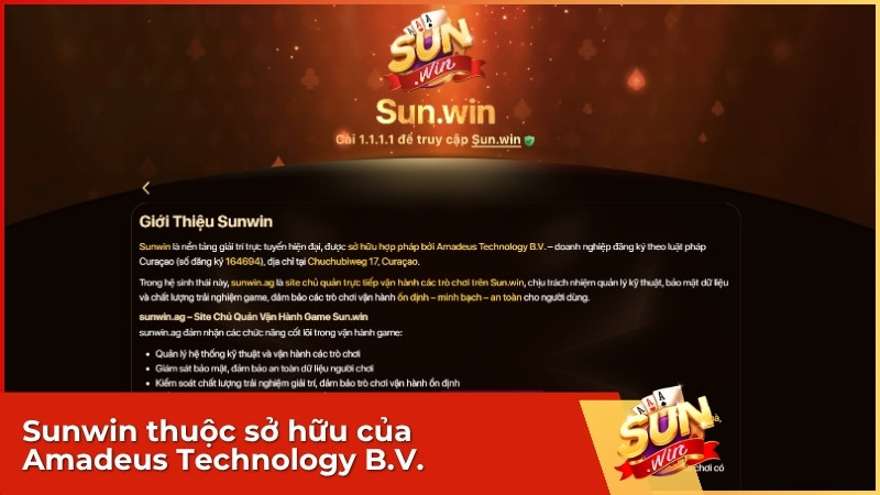 Sunwin thuộc sở hữu của Amadeus Technology B.V.